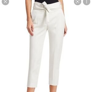 IRO Gracious Highrise wrap belt crop pants in white